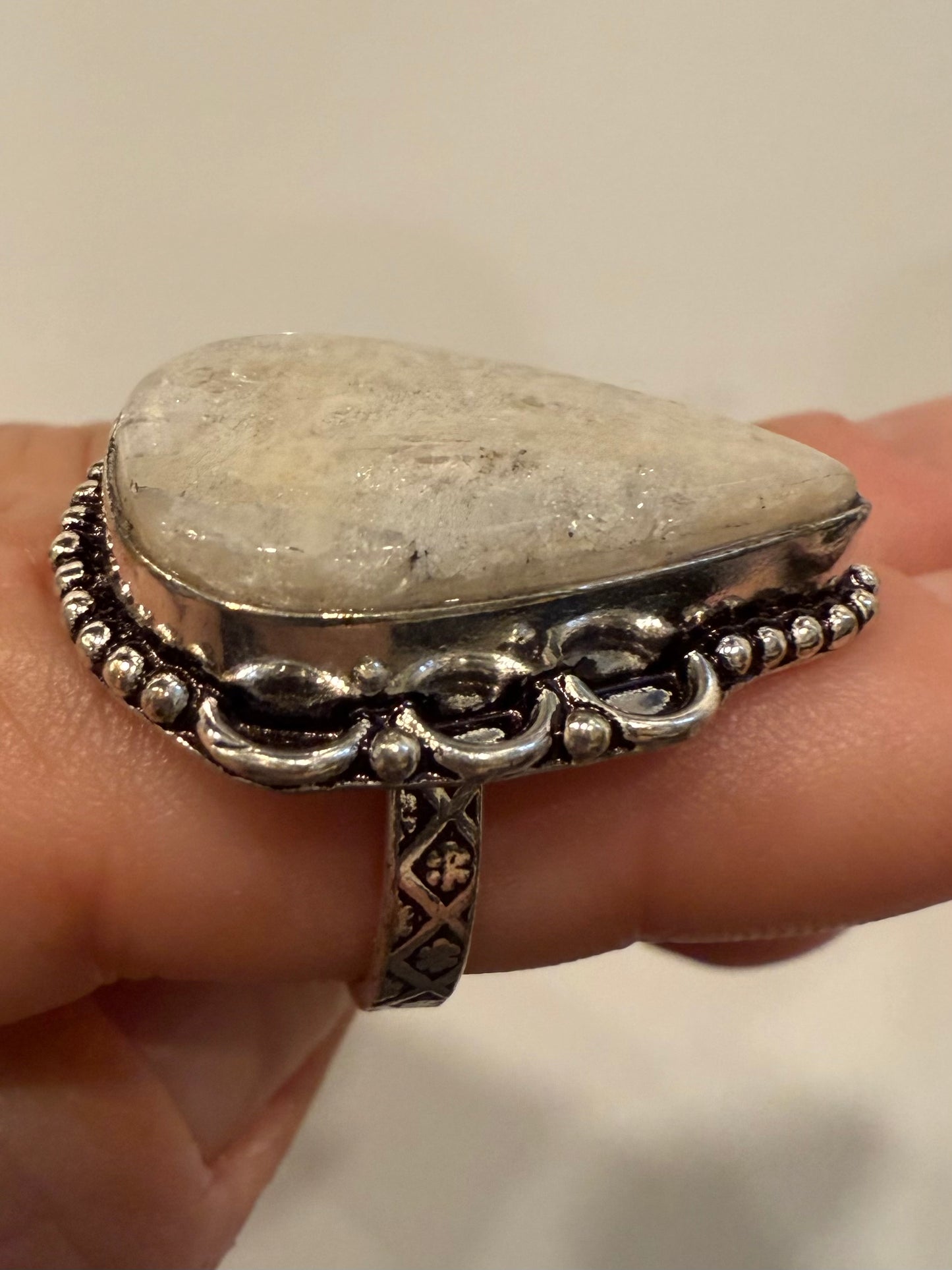 Vintage-Moonstone Sterling Ring sz7.5