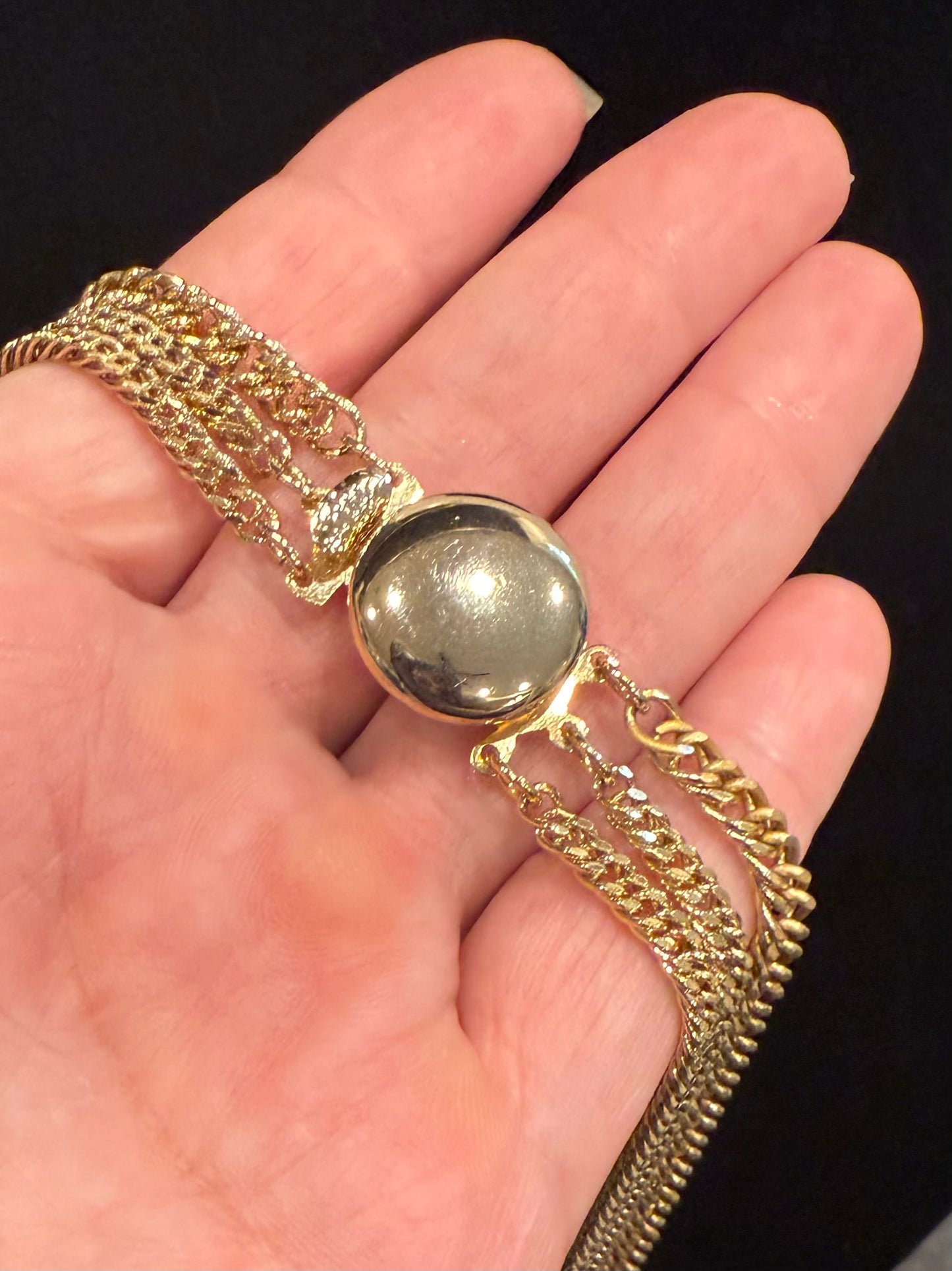 Vintage triple chain gold style Necklace