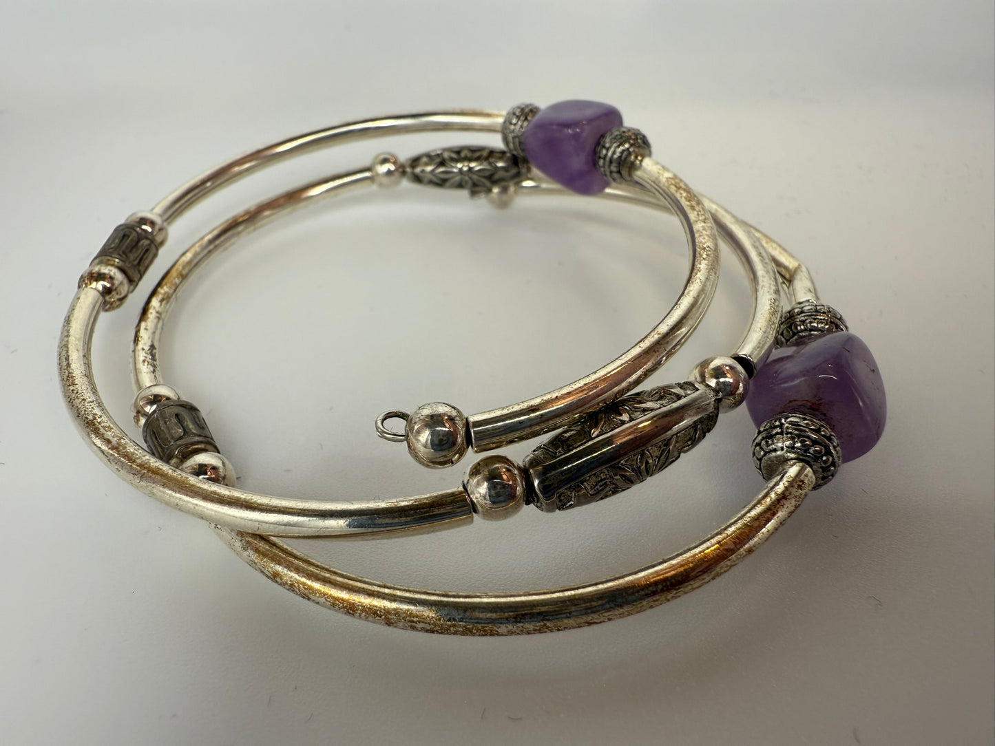 Vintage Amethyst Whisper Wrap Bracelet 7-7.5"