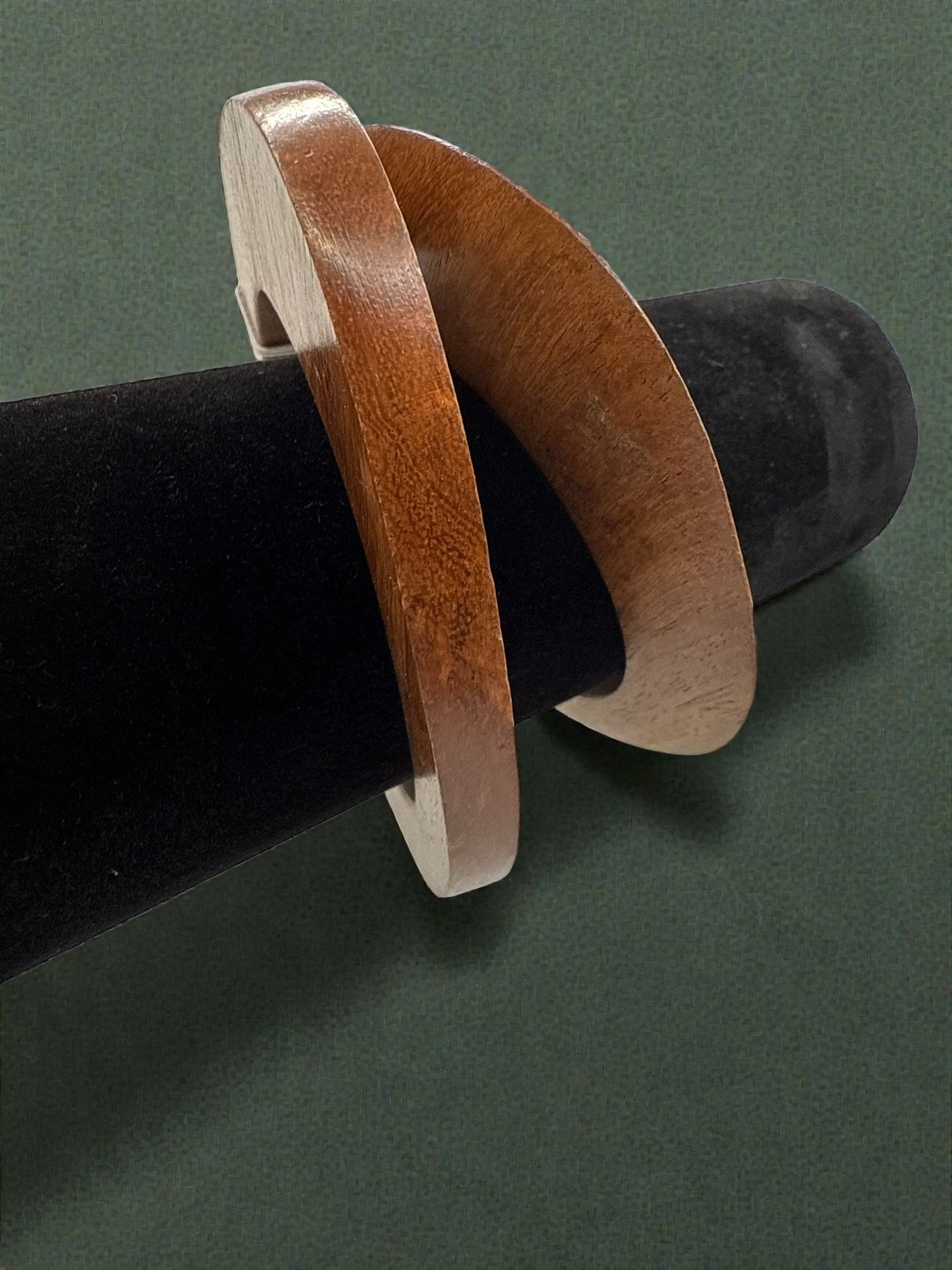 Vintage Earthform Wood Statement Bangles 8"