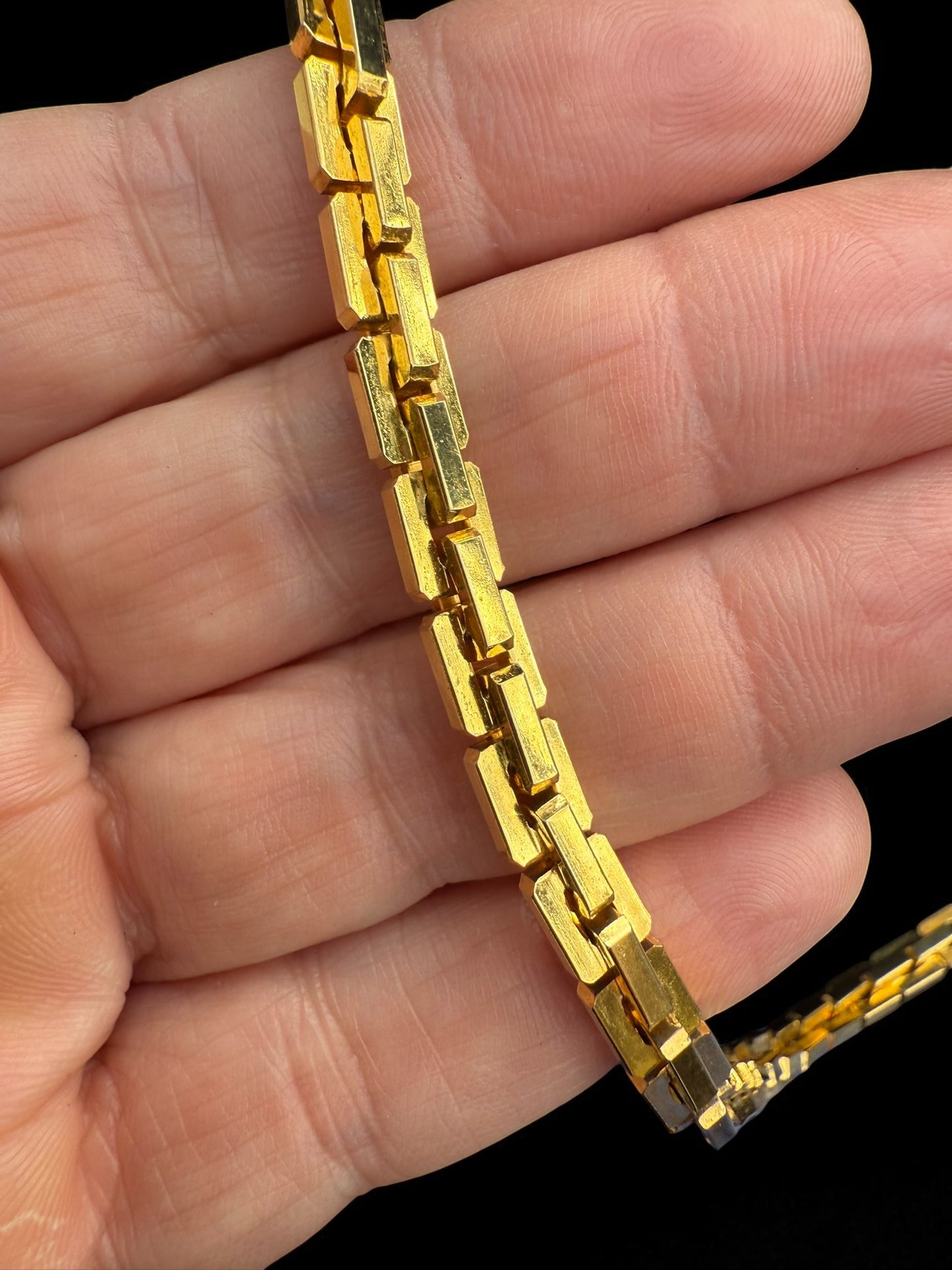 Vintage Golden Edge Chain Necklace 28"
