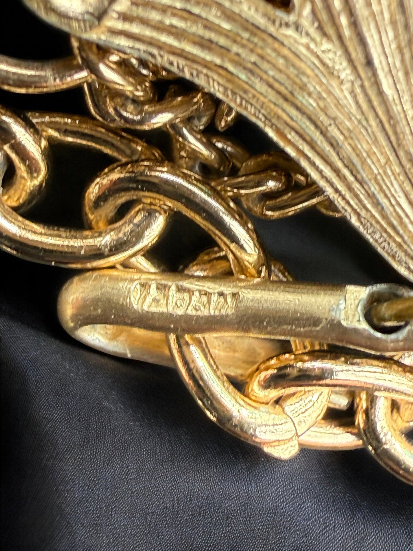 Vintage Golden Cascade Statement Necklace 14-17"