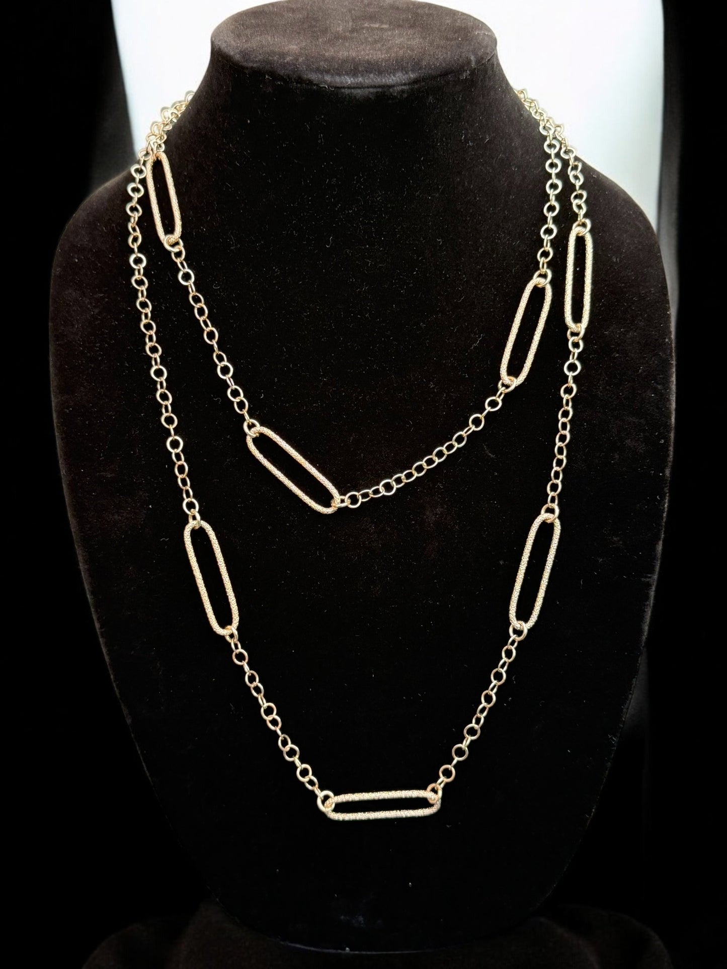 Vintage Gilded Chain Affair Necklace 46"