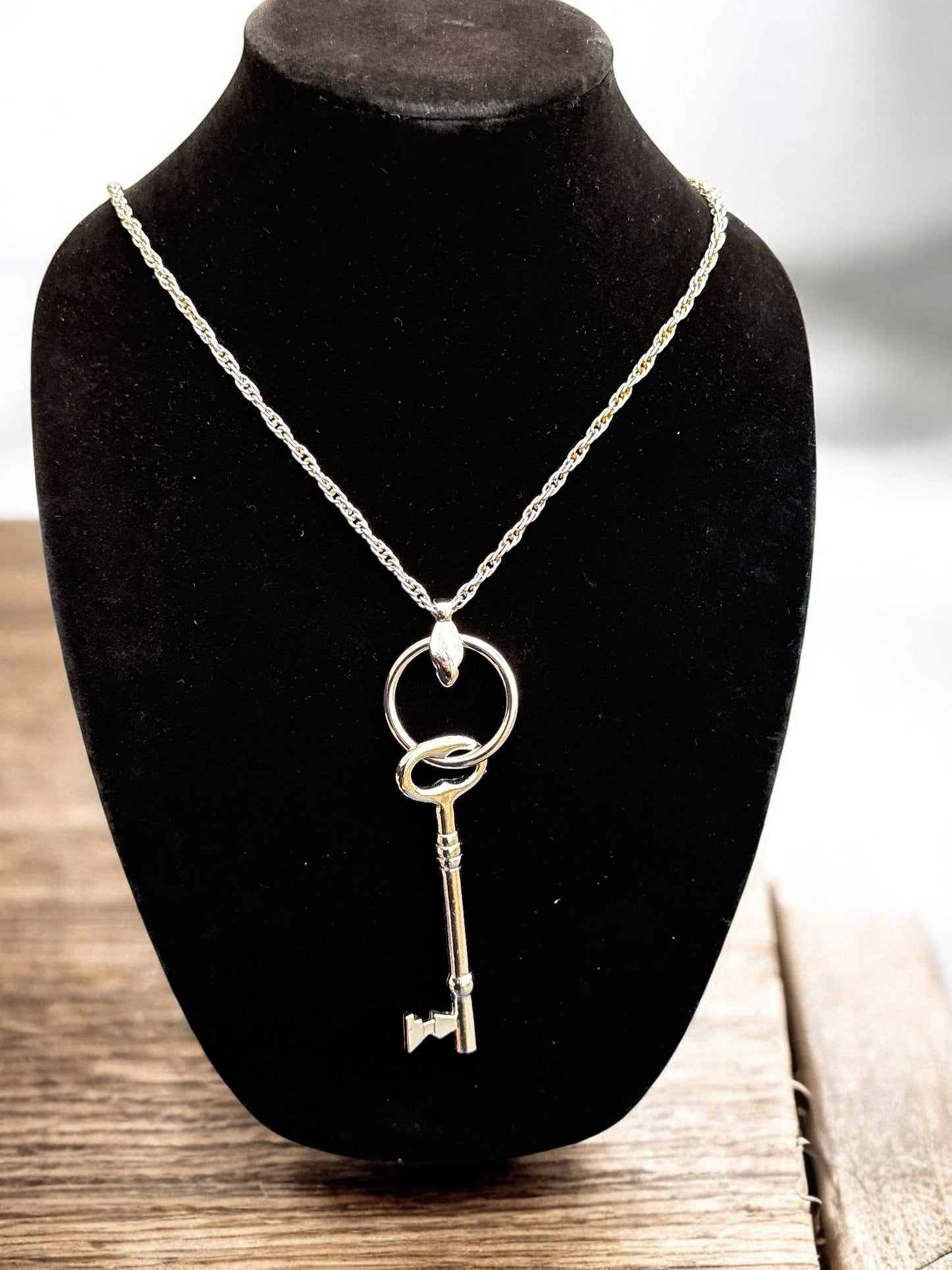 Vintage The Skeleton Key 4" Necklace 21"