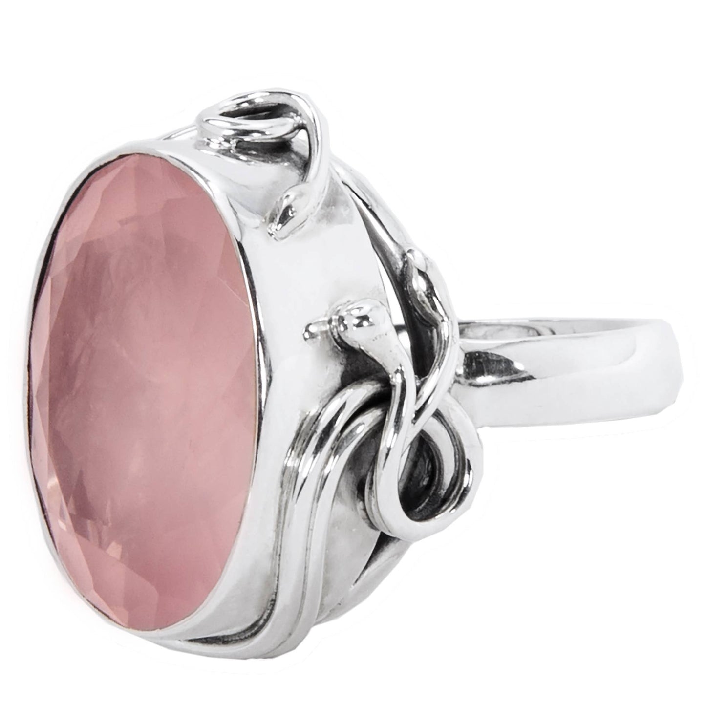 Sterling Rose Quartz Enchantment Ring
