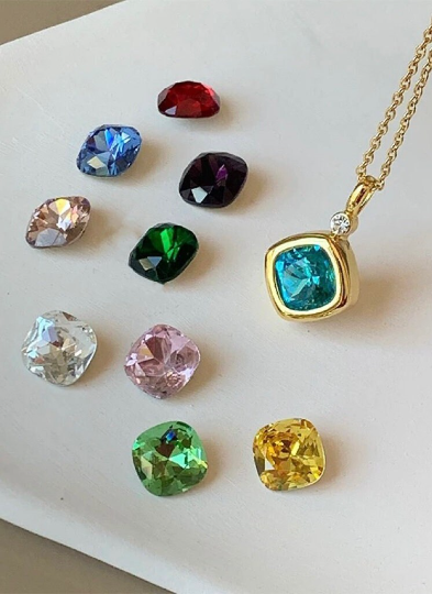 Chroma Charm Necklace - 10 stones! (Gold & Silver)