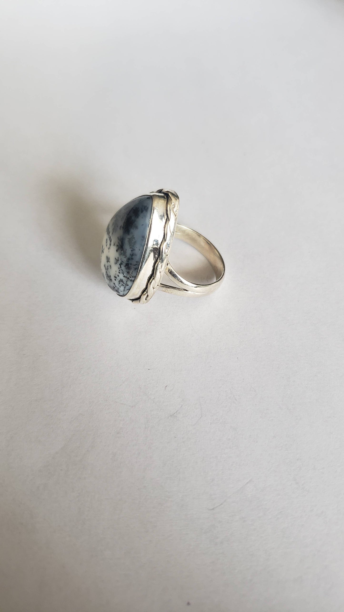 Sterling Dendritic Opal Ring