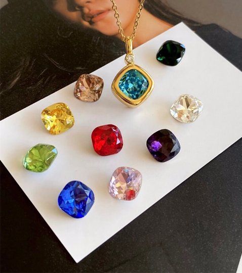Chroma Charm Necklace - 10 stones! (Gold & Silver)