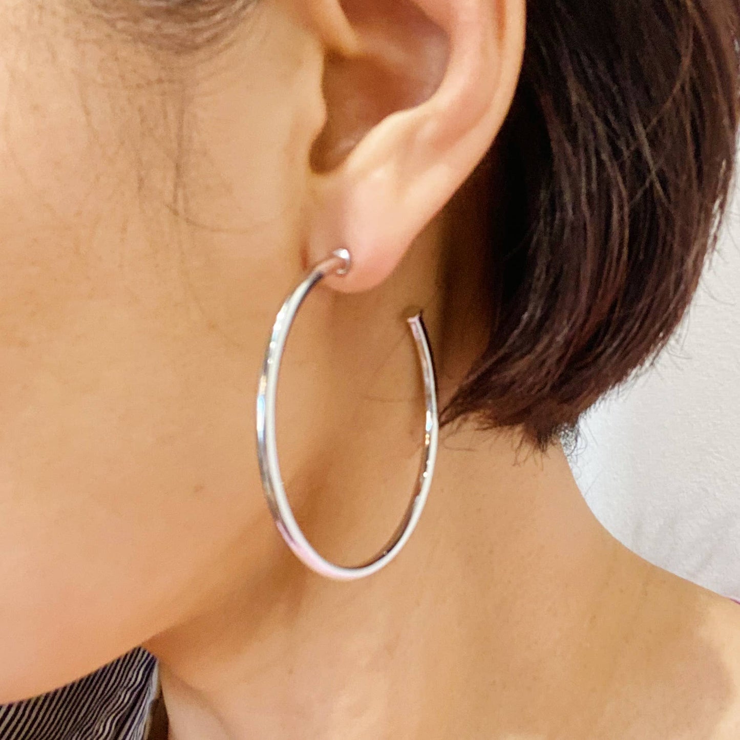 Brilliant Silver Hoop Earrings