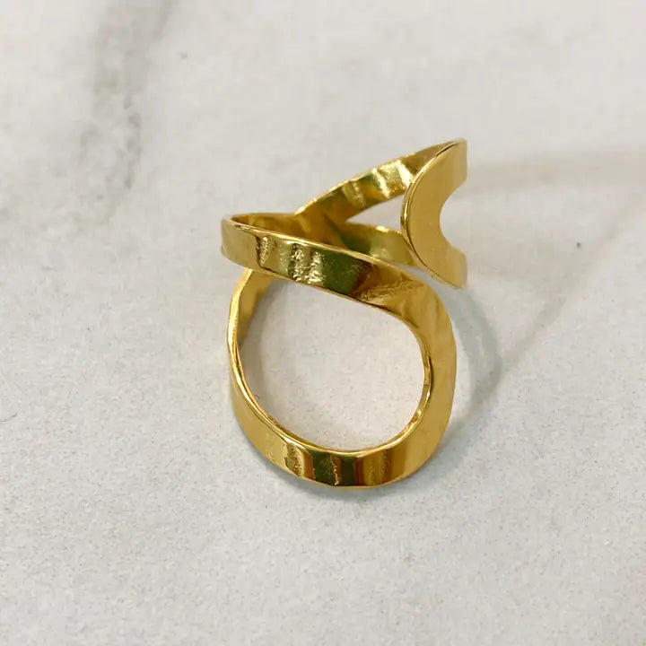 Opposite Stainless Steel Gold Ring