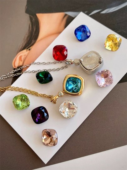 Chroma Charm Necklace - 10 stones! (Gold & Silver)