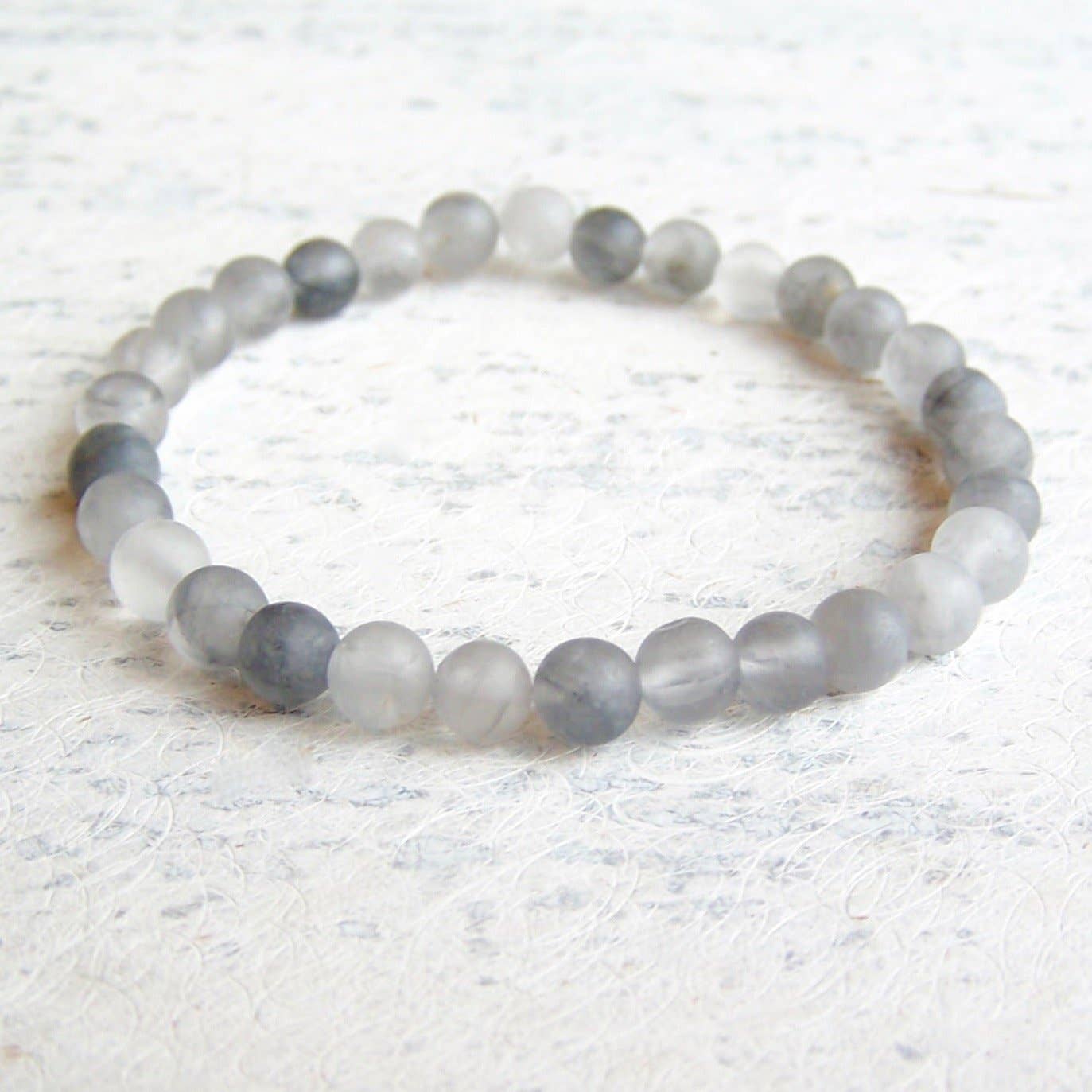 Cloudy Quartz Bracelet - 6mm