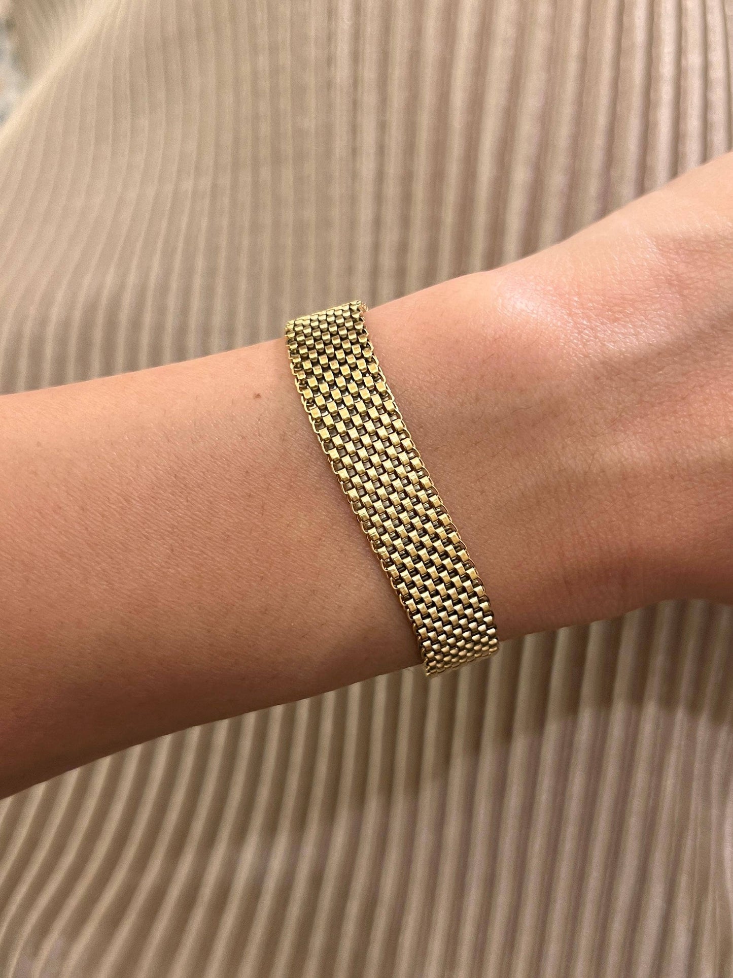 Lloyd Mesh Chain Gold Stainless Steel Bracelet