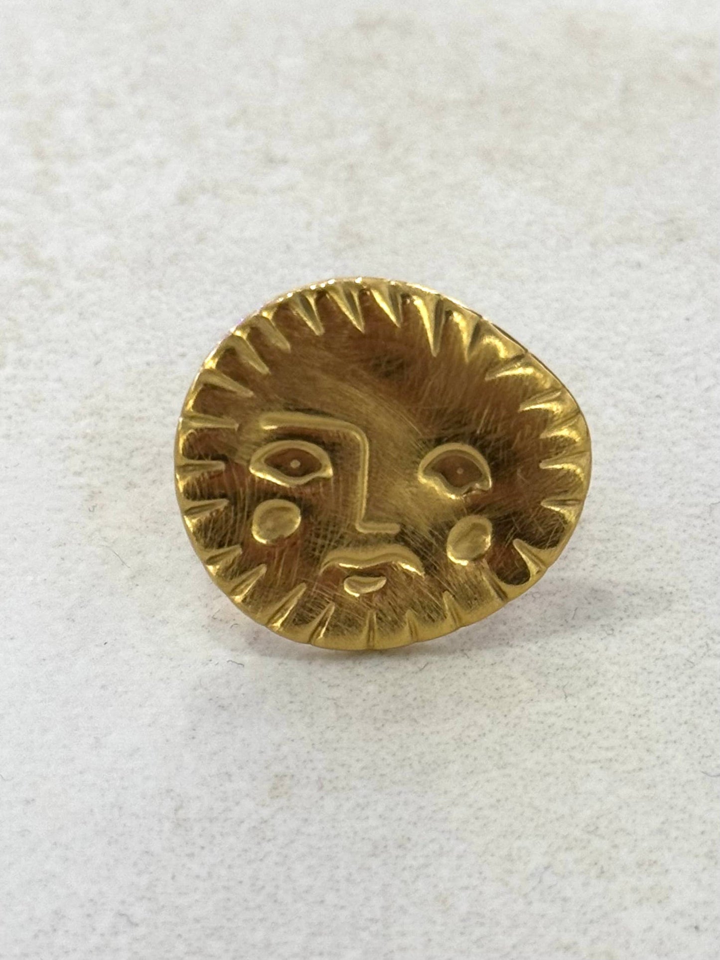 Antique Sun Adjustable Stainless Steel Gold Ring