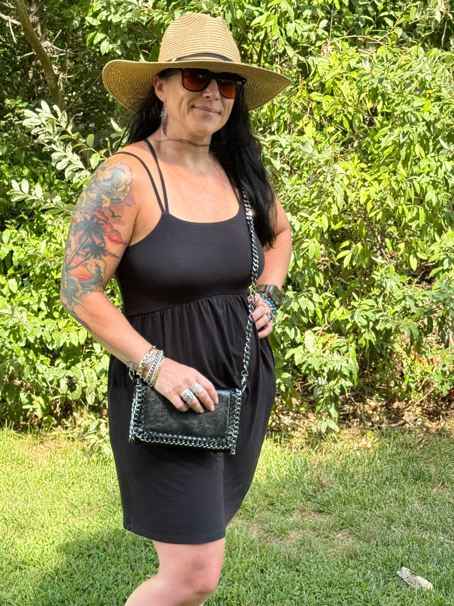 Midnight Edge Crossbody with Chains