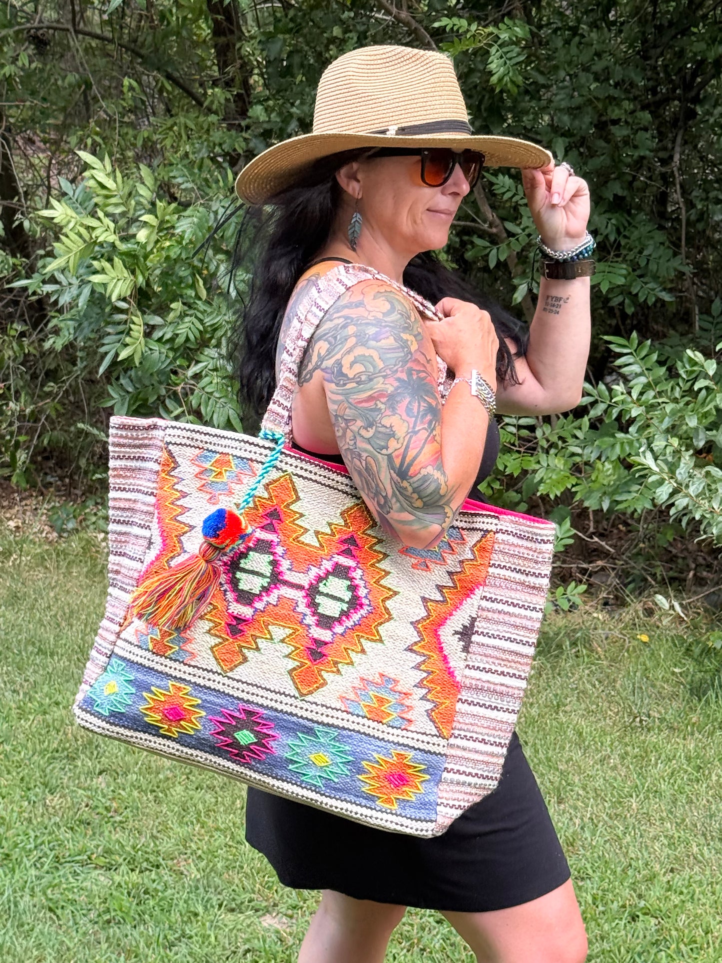 Geo Aztec Tapestry Tote Bag