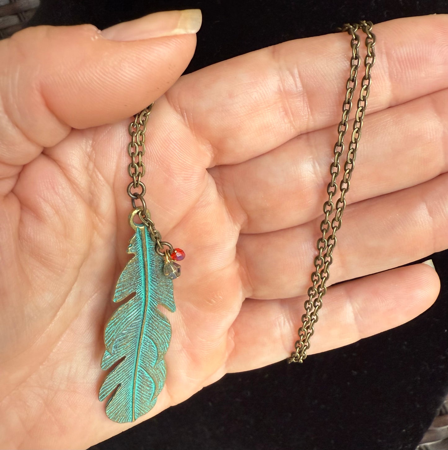 Nouveau Boho Feather Necklace 24"