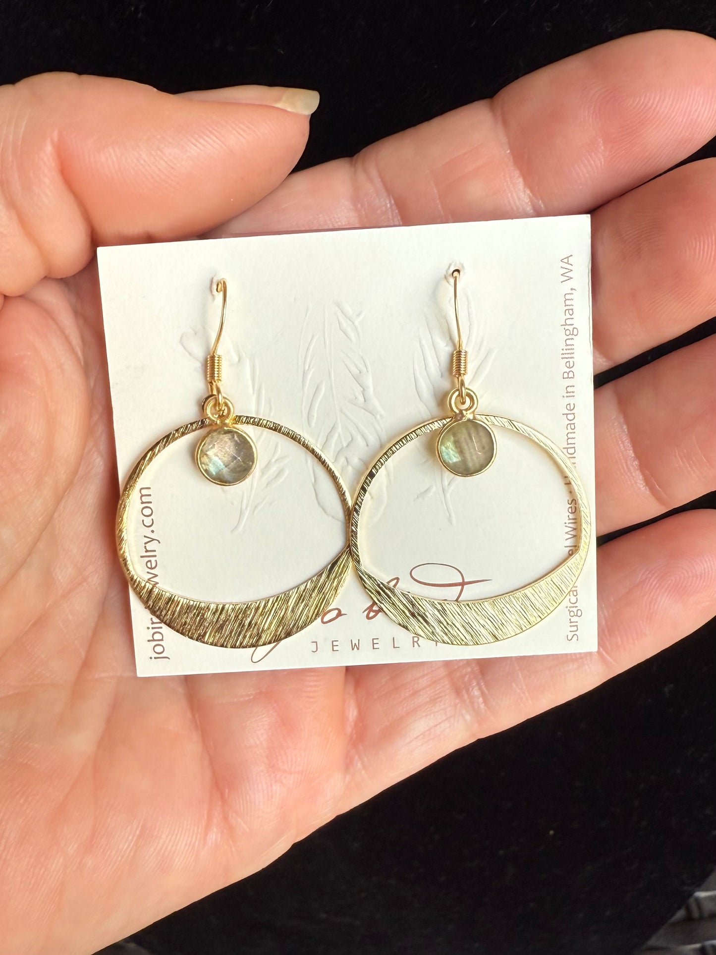 Mayan Gemstone Hoop Earrings