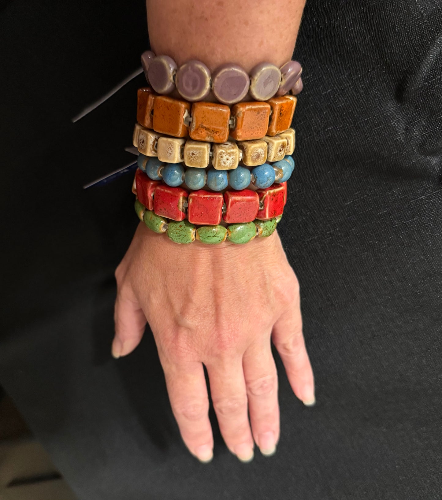 Solid Clay Bead Bracelets (multiple colors available!)