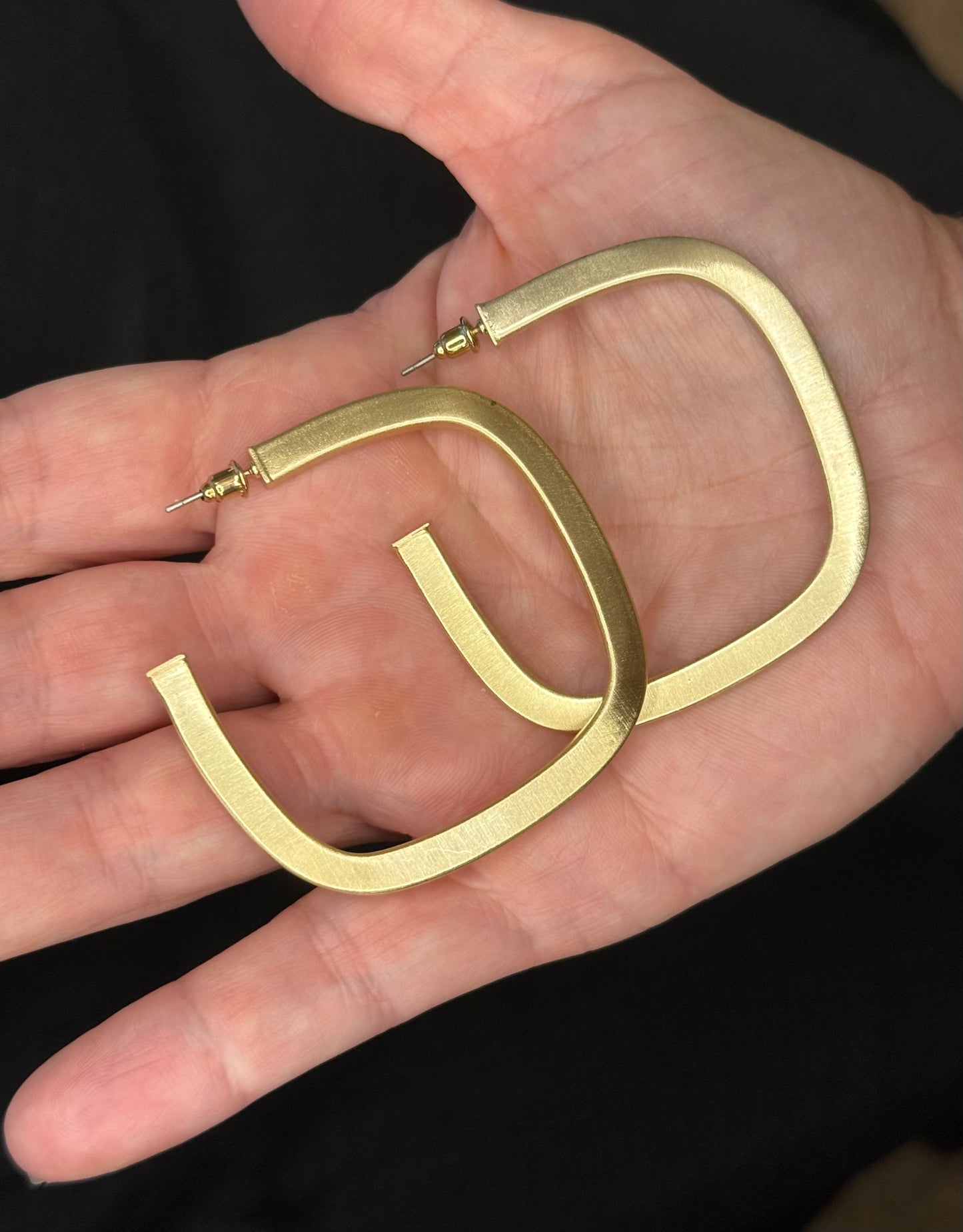 Gilded Edge Square Hoop Earrings