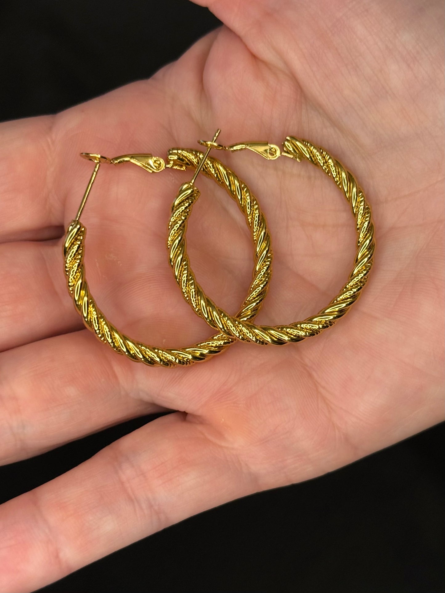 Lola Stainless Steel Gold Hoop Earrings