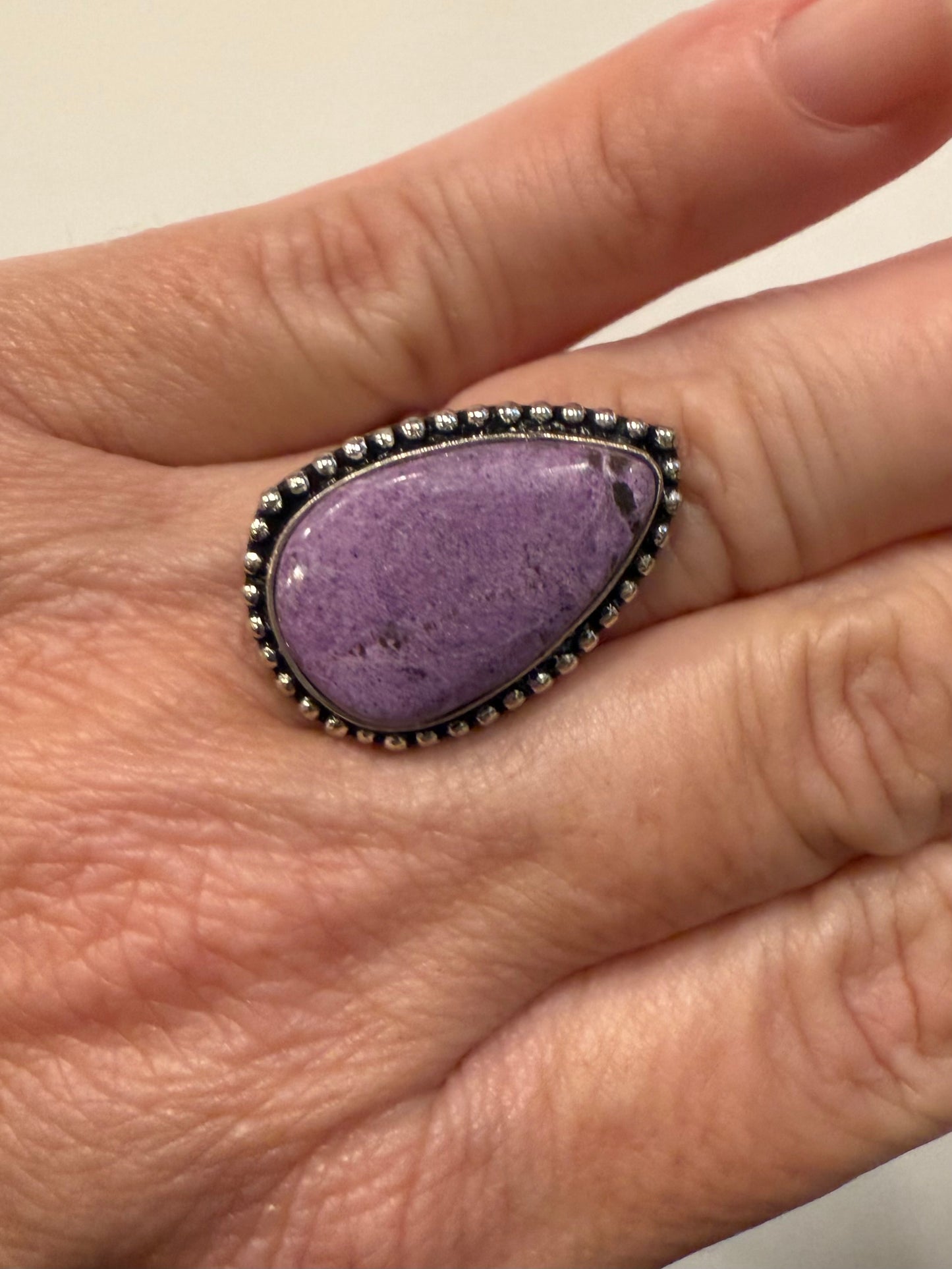 Vintage-Purpurite Sterling Ring sz7