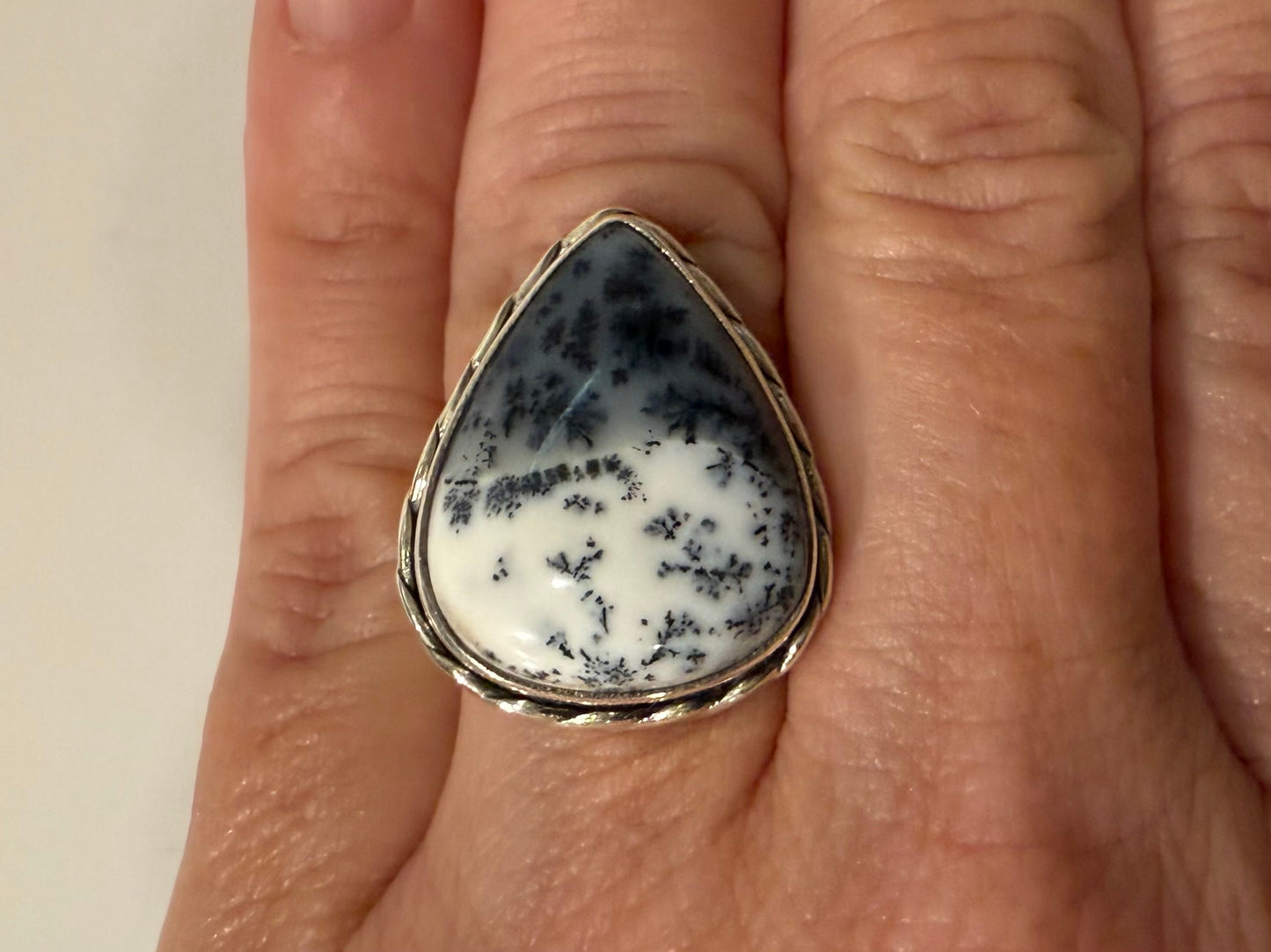 Sterling Dendritic Opal Ring