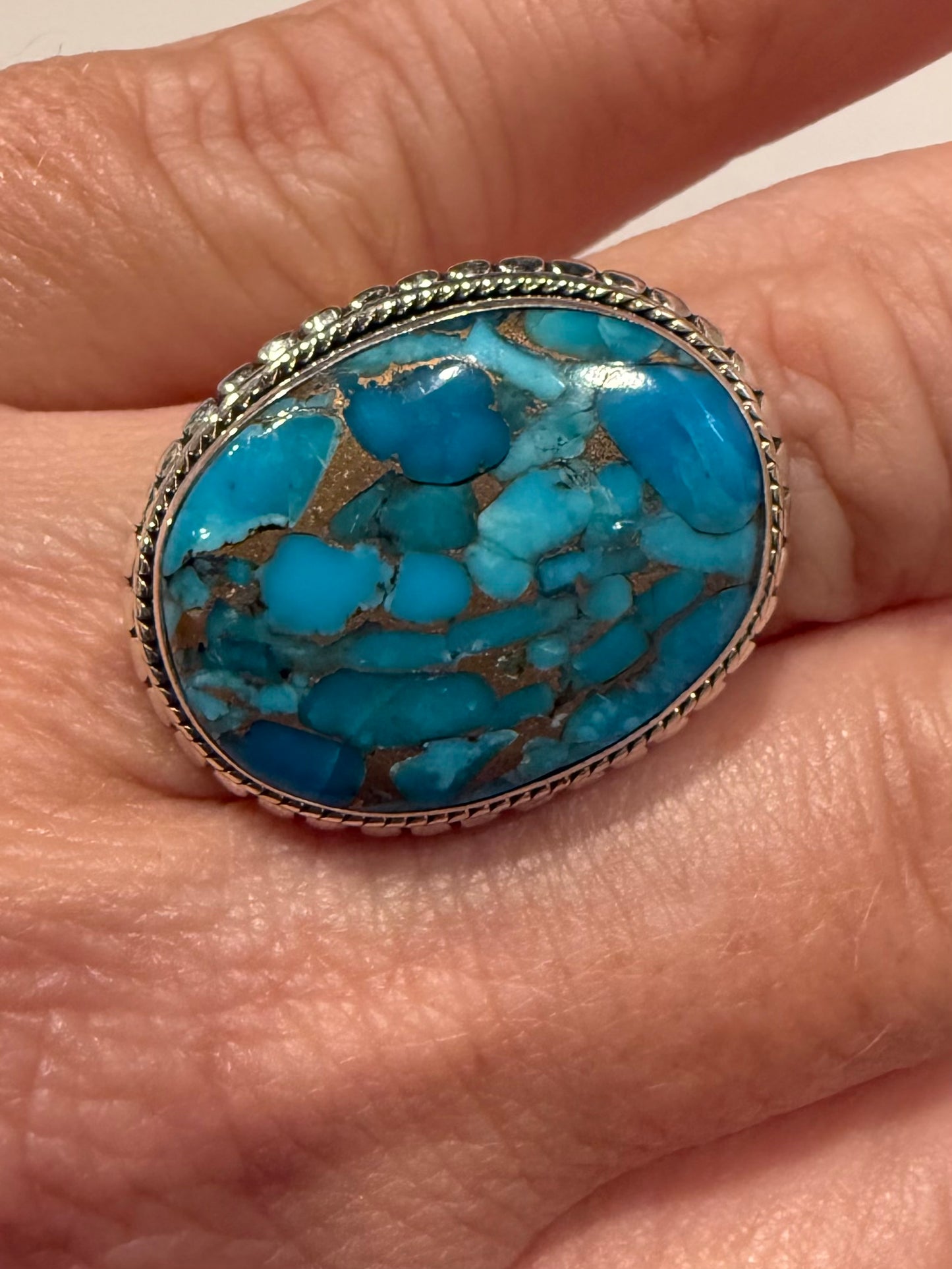 Sterling Blue Turquoise Ring