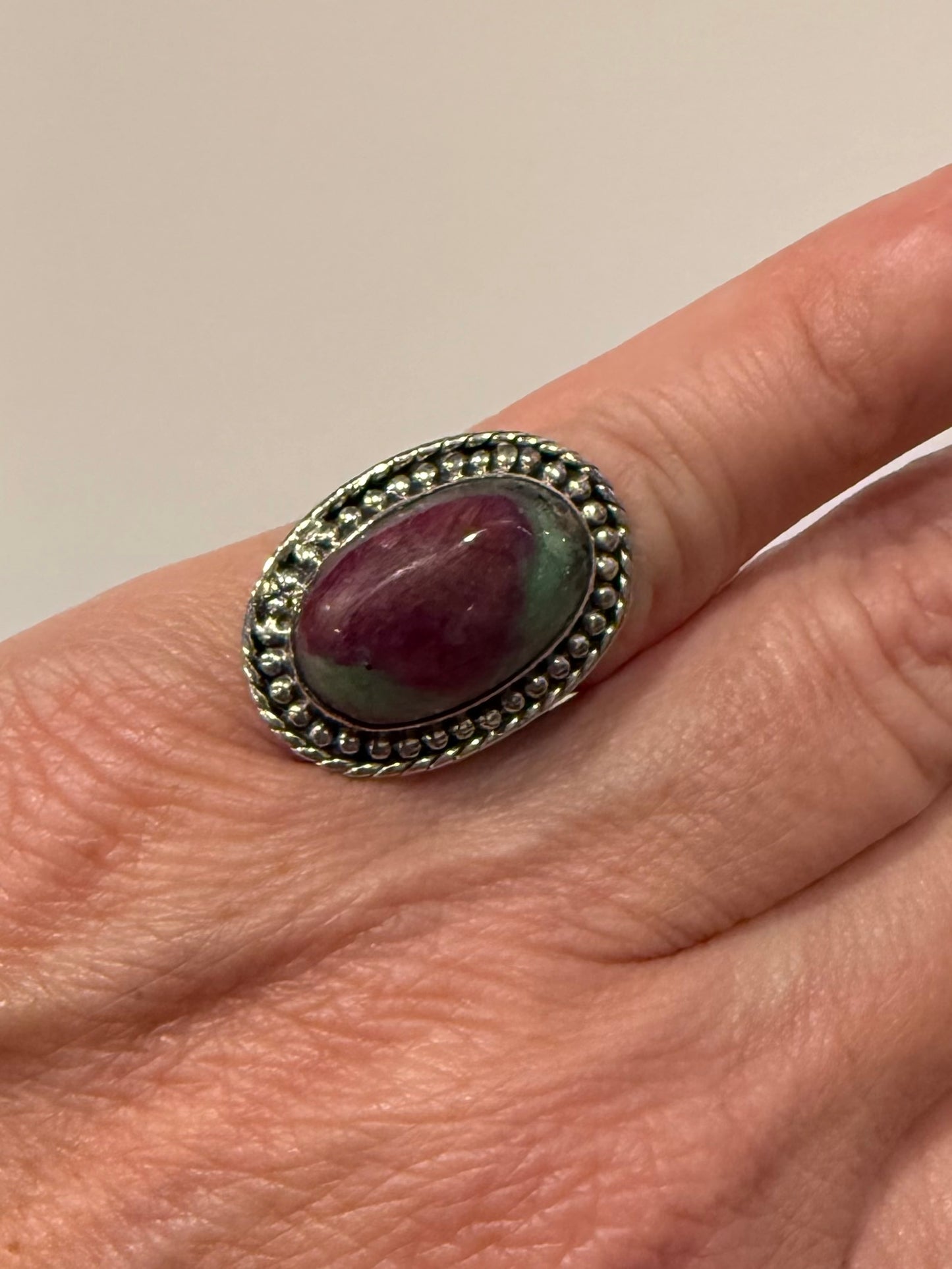 Sterling Ruby Zoisite Ring
