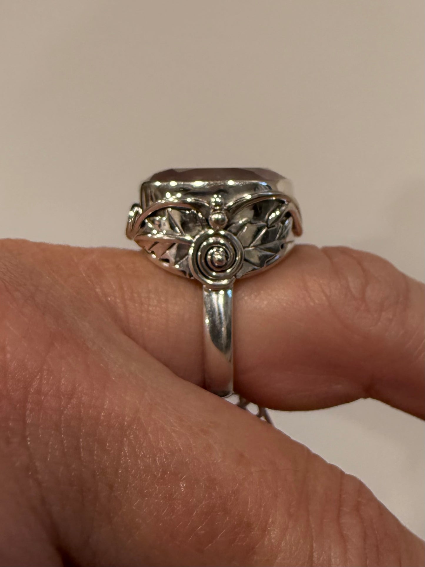 Sterling Rose Quartz Enchantment Ring