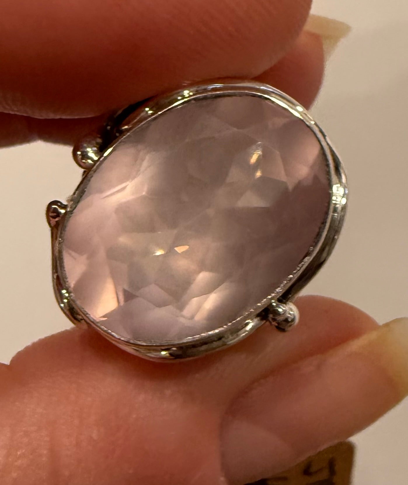 Sterling Rose Quartz Enchantment Ring