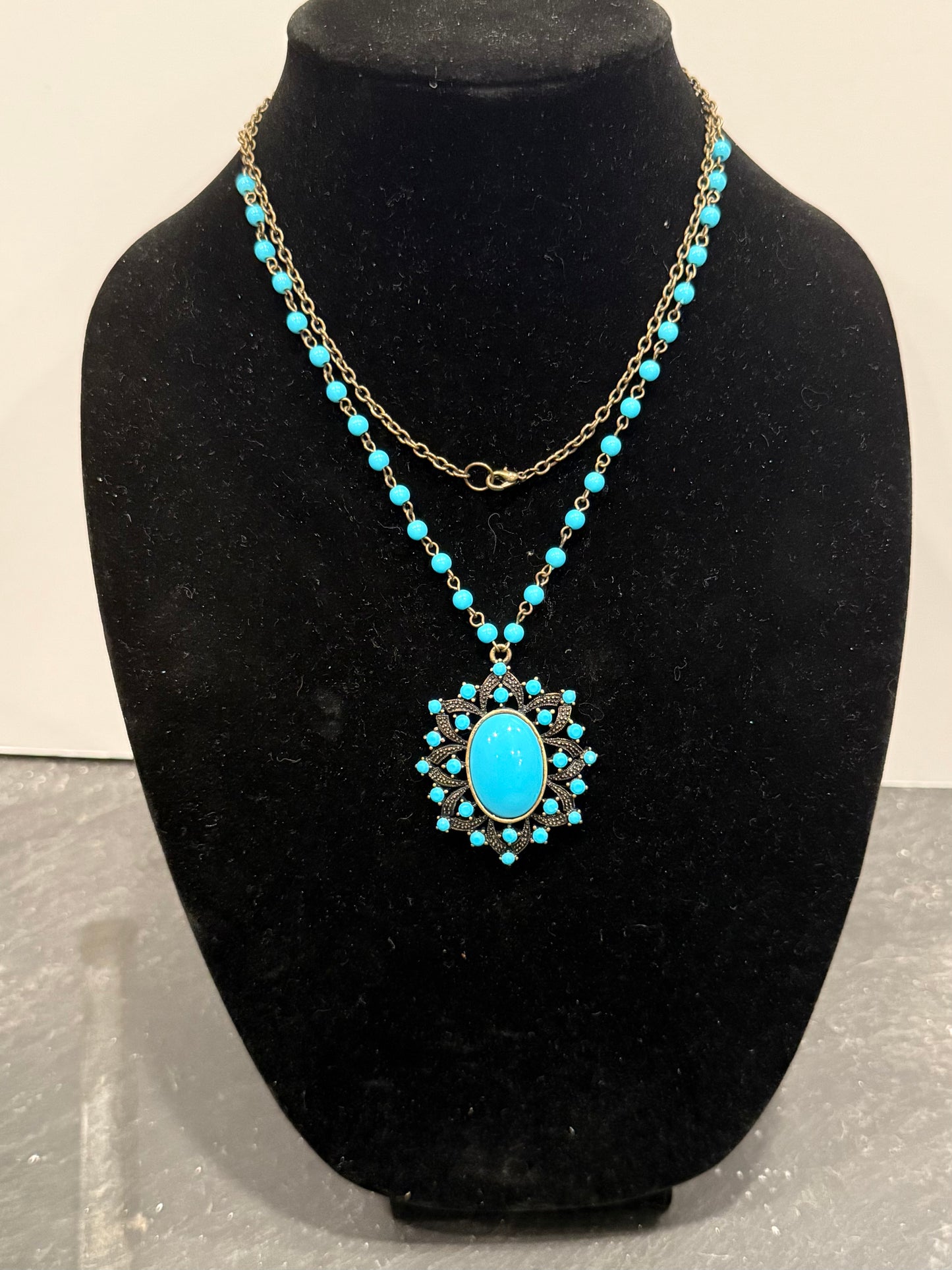 Vintage Long Turquoise Necklace