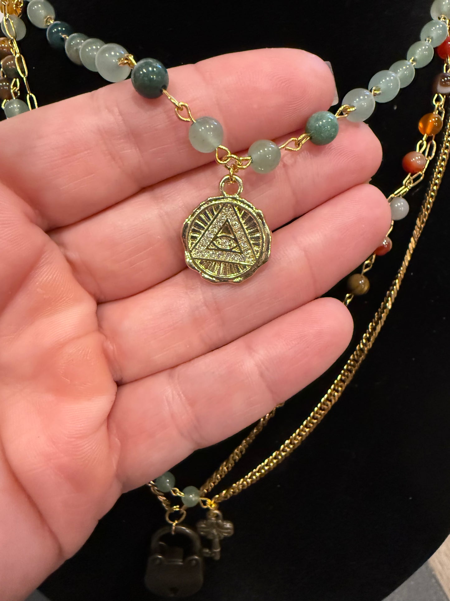 Lock & Key 4 piece Layered Necklace