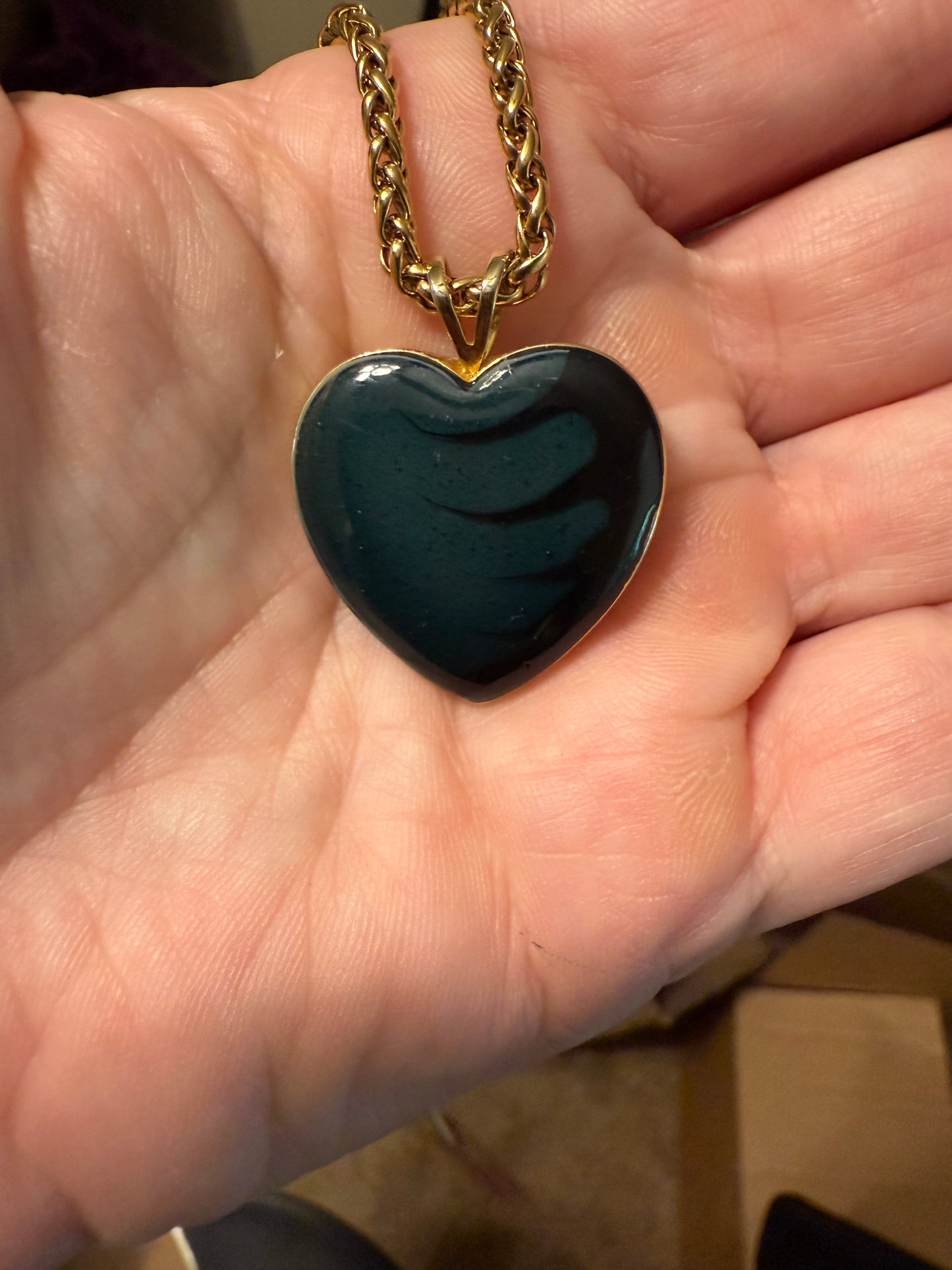 Vintage Gold Heart Necklace