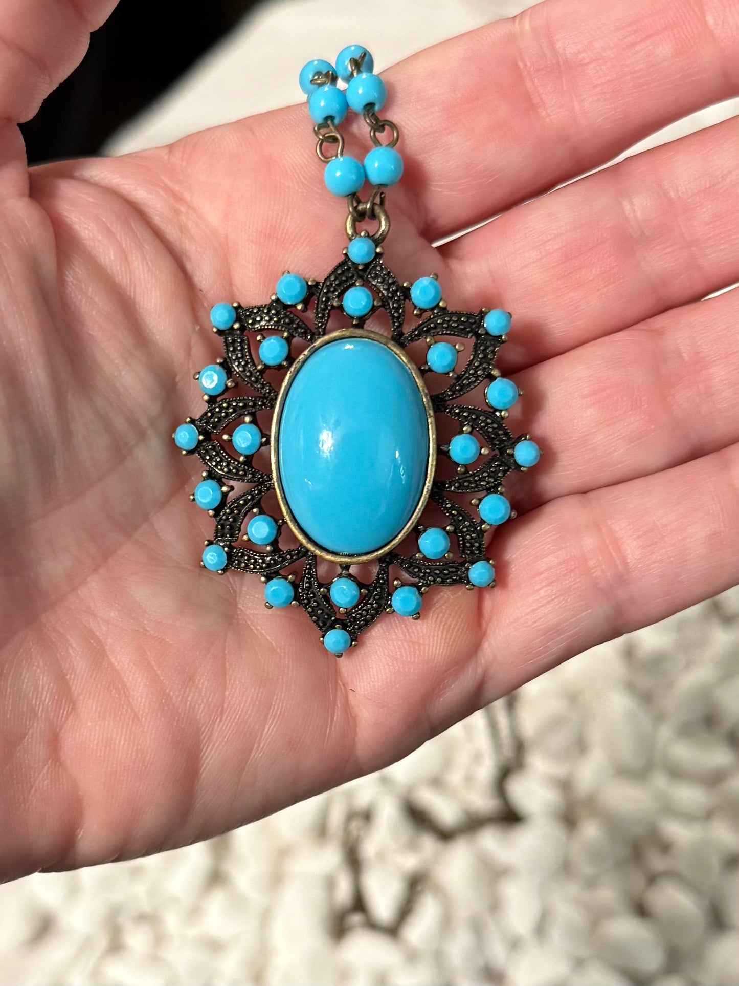 Vintage Long Turquoise Necklace