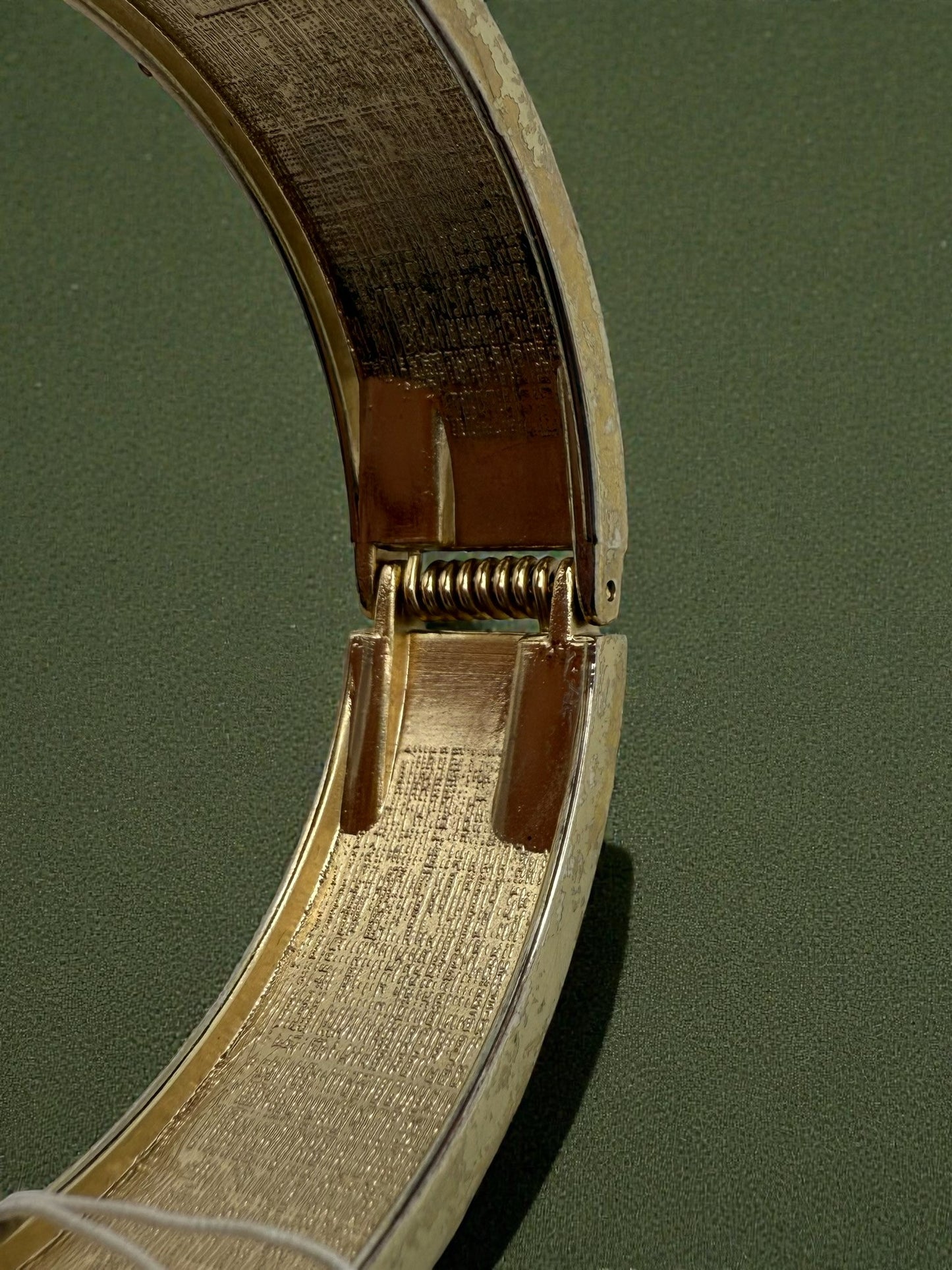 Vintage Gold-Tone & Smoke Resin Cuff Bracelet 7-7.