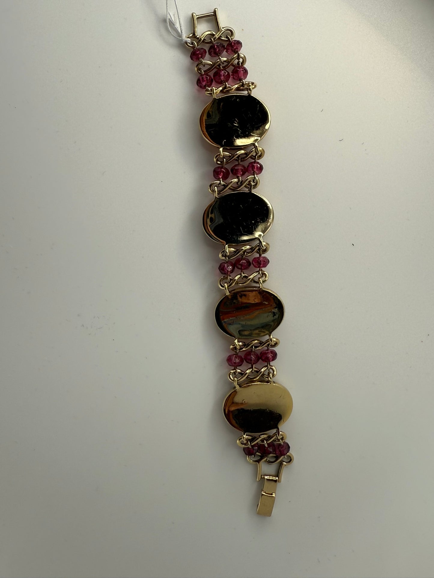 Vintage Amber Garnet Glow Bracelet 6.75"