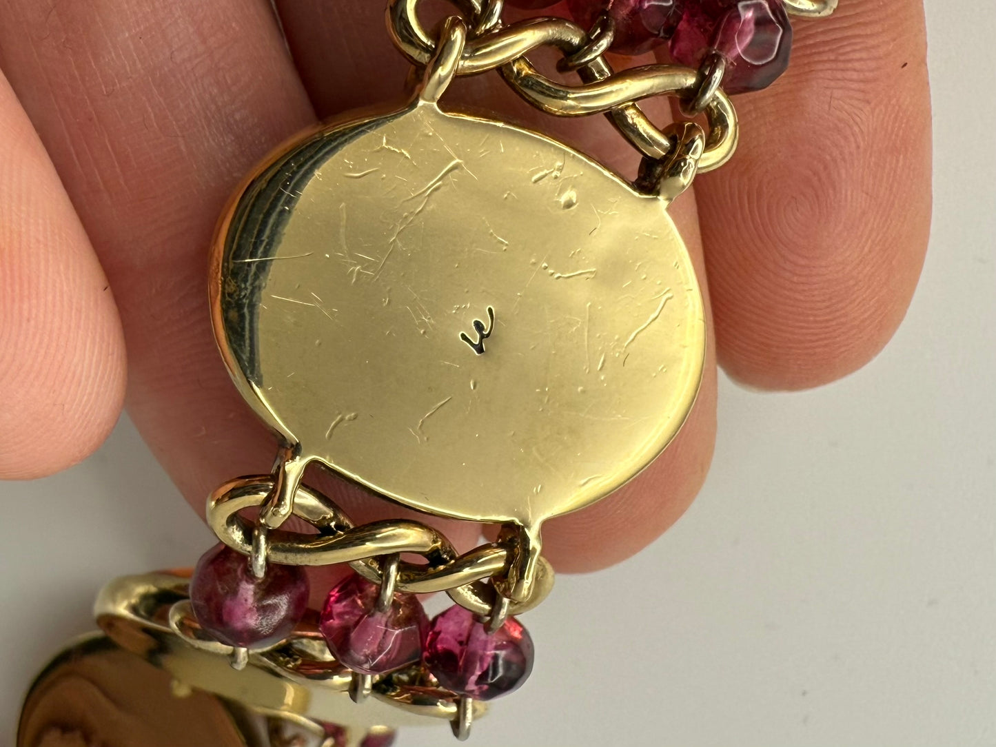 Vintage Amber Garnet Glow Bracelet 6.75"