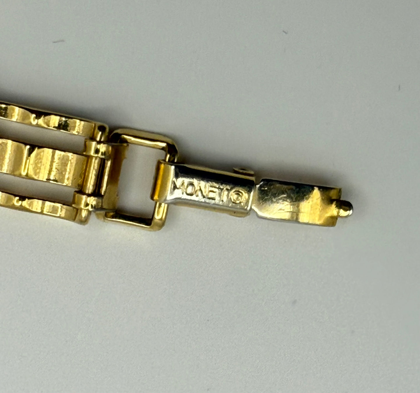 Vintage Signed Monet Golden Column Link Bracelet 6.5"
