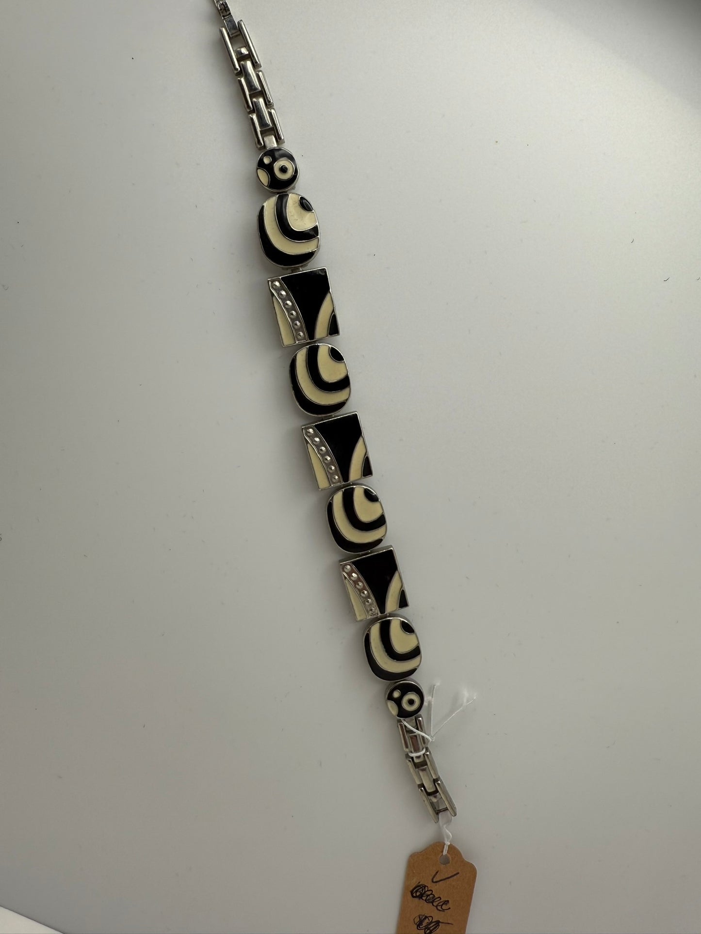 Vintage Monochrome Muse Link Bracelet 7.75"