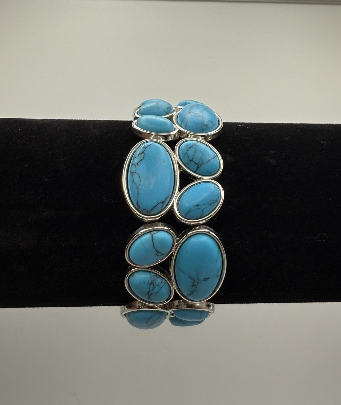 Vintage Azure Stone Statement Bracelet 7-7.5"