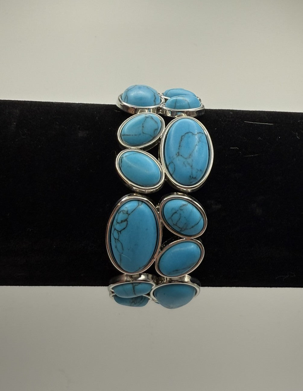 Vintage Azure Stone Statement Bracelet 7-7.5"