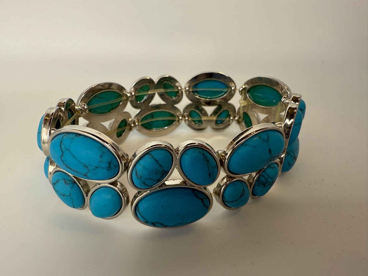 Vintage Azure Stone Statement Bracelet 7-7.5"