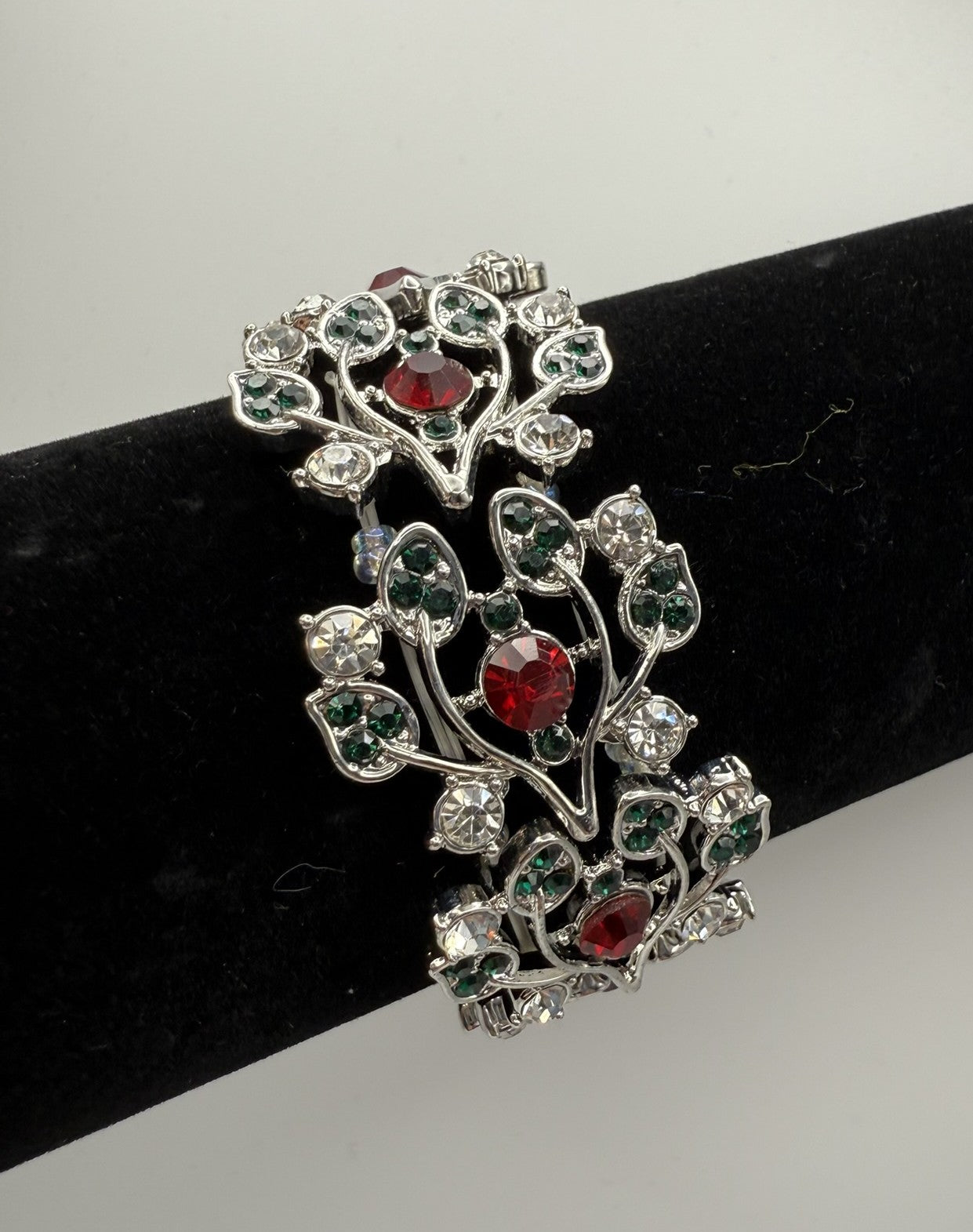 Vintage Emerald Ruby Enchanté Bracelet 6.5-7.5"