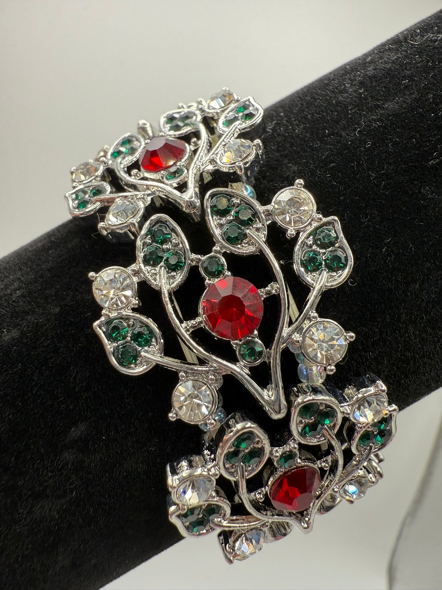 Vintage Emerald Ruby Enchanté Bracelet 6.5-7.5"