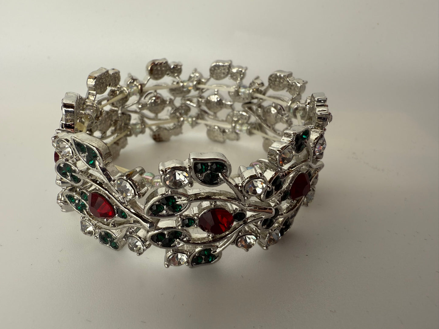 Vintage Emerald Ruby Enchanté Bracelet 6.5-7.5"