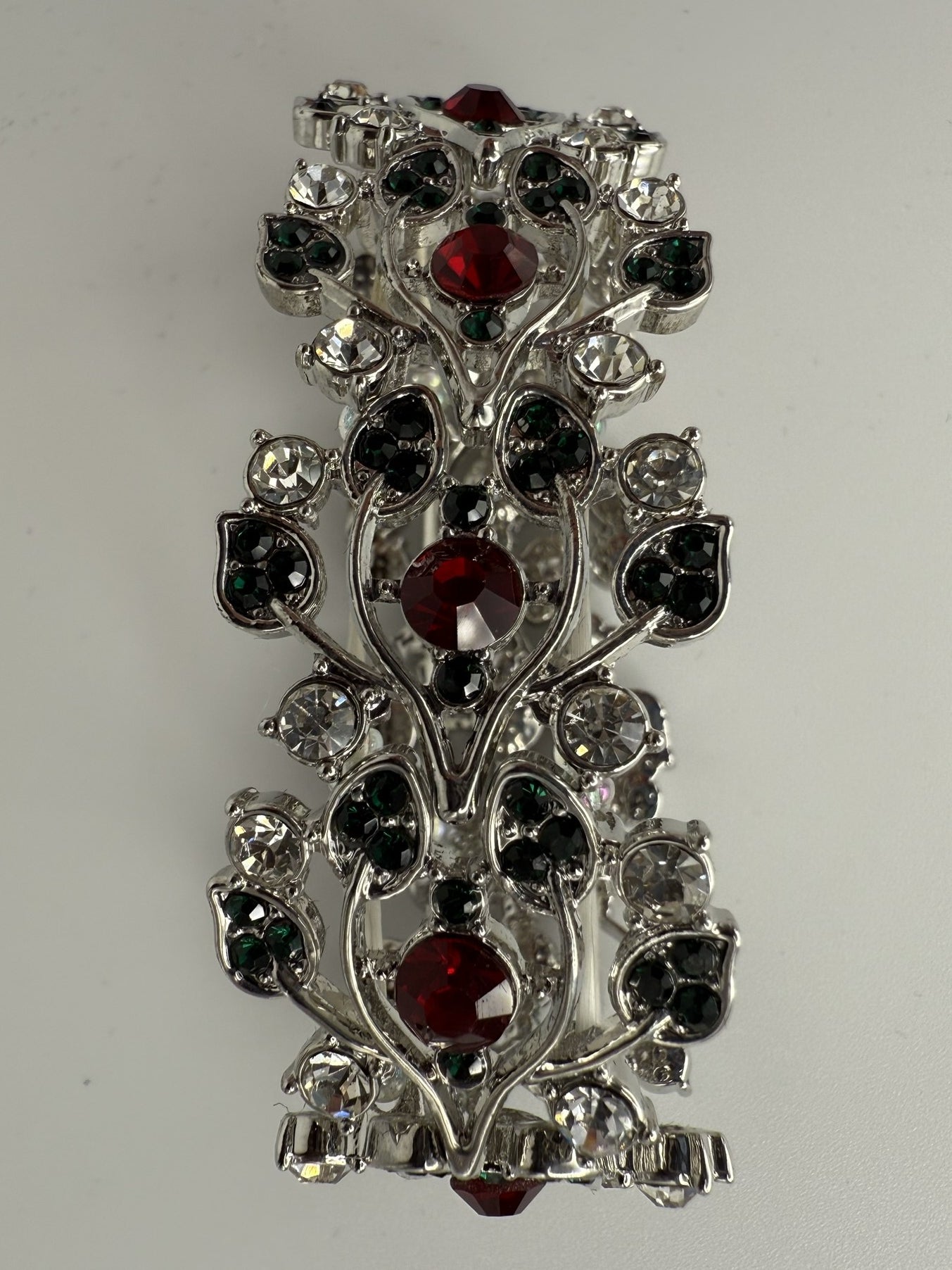 Vintage Emerald Ruby Enchanté Bracelet 6.5-7.5"