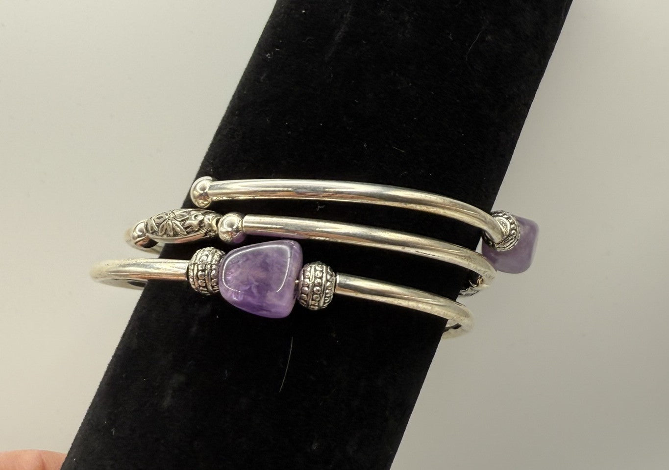 Vintage Amethyst Whisper Wrap Bracelet 7-7.5"