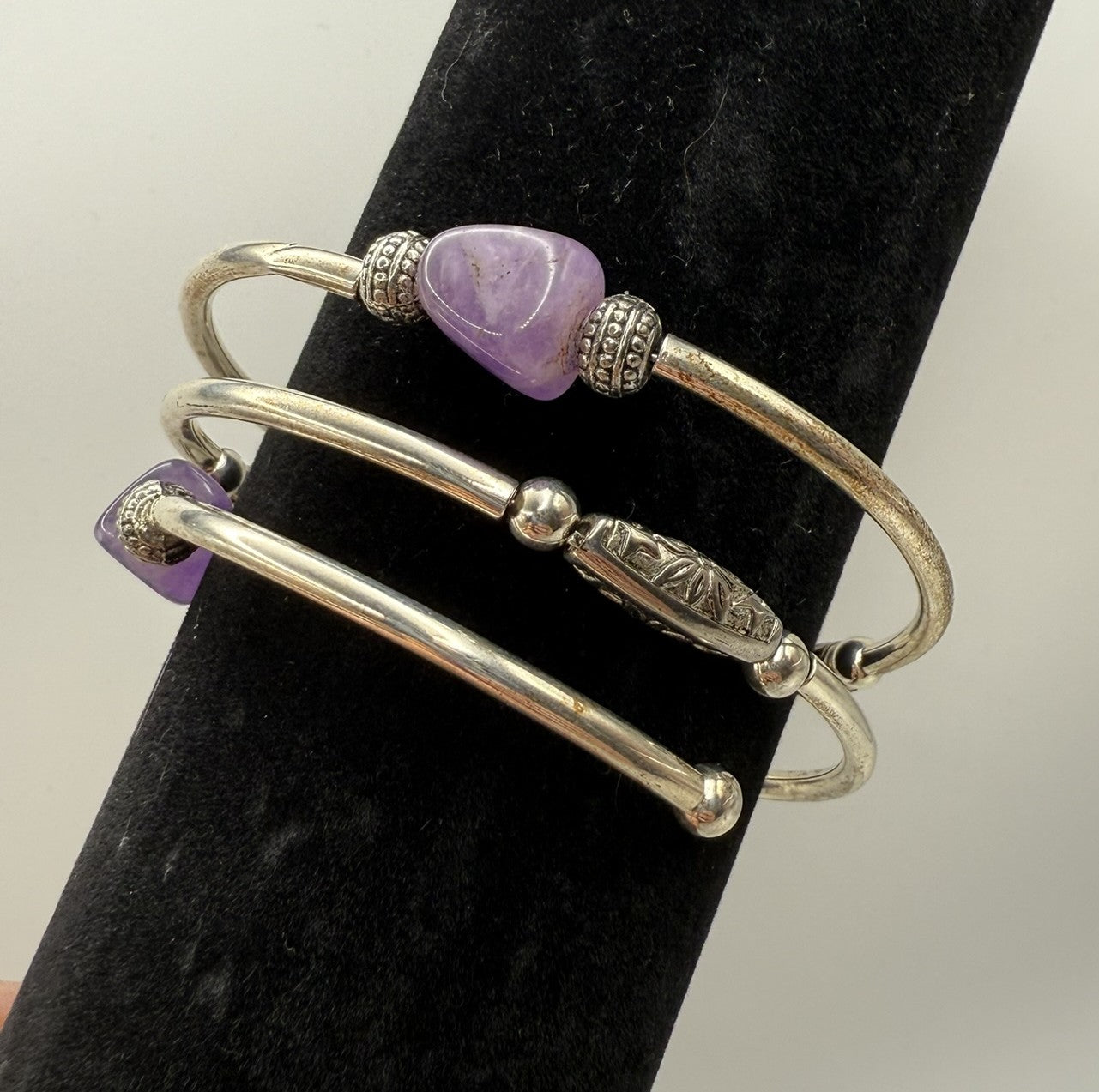 Vintage Amethyst Whisper Wrap Bracelet 7-7.5"