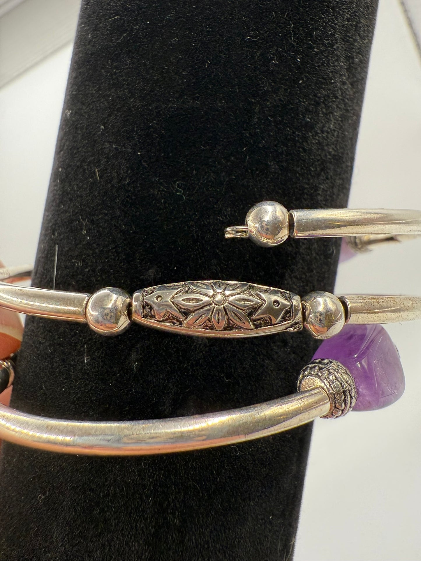 Vintage Amethyst Whisper Wrap Bracelet 7-7.5"